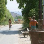 Through the streets on a bicycle