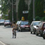 Through the streets on a bicycle