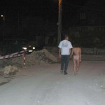 Strolling through the streets at night