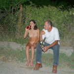 Strolling through the streets at night