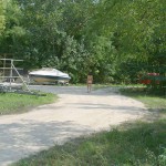 Strolling between the boats