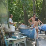 Strolling between the boats