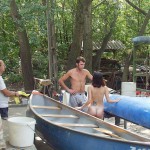 Strolling between the boats