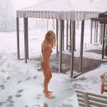 On a square in village and the forest nearby