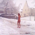 On a square in village and the forest nearby