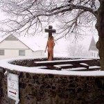 On a square in village and the forest nearby