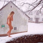 On a square in village and the forest nearby