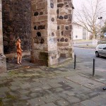 In a city near a main road