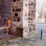 In a city near a main road