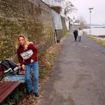 On a path next to the riverside