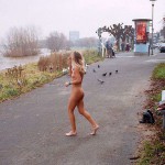 On a path next to the riverside