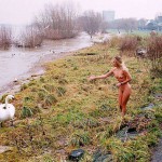 On a path next to the riverside