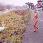 On a path next to the riverside