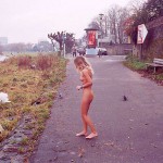 On a path next to the riverside