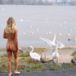 On a path next to the riverside