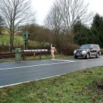 At a railway crossing