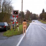 At a railway crossing