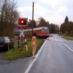 At a railway crossing