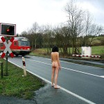 At a railway crossing