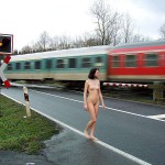 At a railway crossing