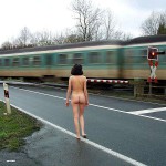 At a railway crossing
