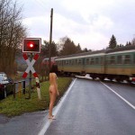 At a railway crossing