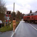 At a railway crossing