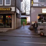 Above a shopping street