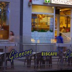 Above a shopping street