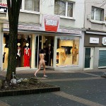 At the shopping streets