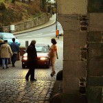 In a castle tourist attraction