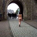 In a castle tourist attraction