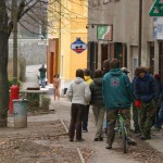 On the streets and at a. onstruction site