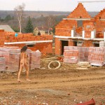 On the streets and at a. onstruction site