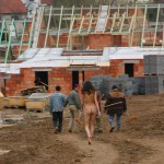 On the streets and at a. onstruction site