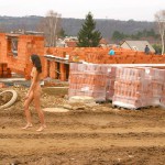 On the streets and at a. onstruction site