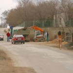 On the streets and at a. onstruction site