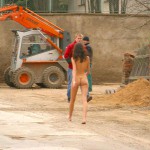 On the streets and at a. onstruction site