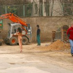 On the streets and at a. onstruction site