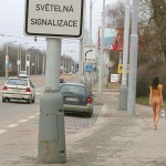 At a kiosk and walking the streets