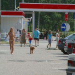 At a highway rest stop