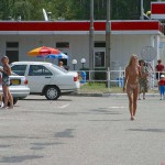 At a highway rest stop