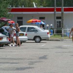 At a highway rest stop