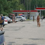 At a highway rest stop