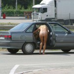 At a highway rest stop