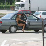 At a highway rest stop