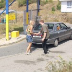 At a highway rest stop