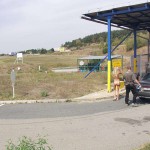 At a highway rest stop