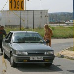 At a highway rest stop