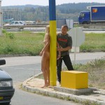 At a highway rest stop